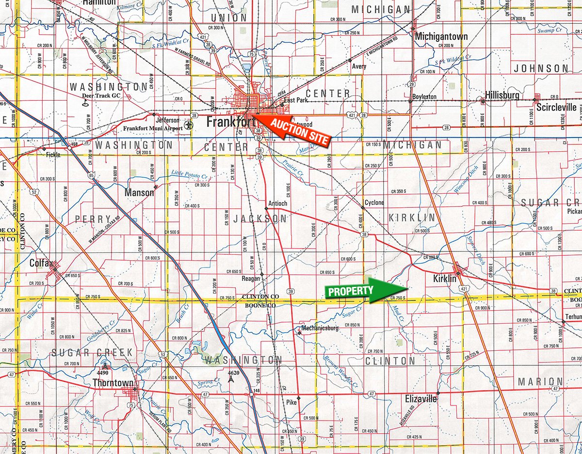 Area map - LAND AUCTION, 80+/- Acres offered in 1 Tract
